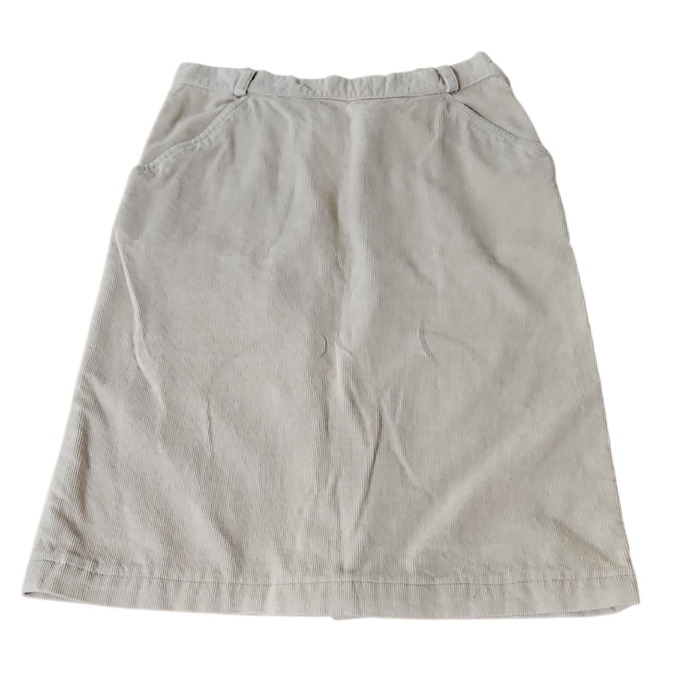 Vintage Together Tan Corduroy Midi Skirt Sz 10 Women